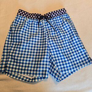 Draper James Lands End S Small Collab Mens Gingham Check Swim Trunks Suit Shorts